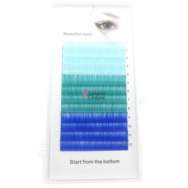 Gene false fir cu fir Beautiful Eyes BE048 Albastru in 3 nuante color D/0.10 de 14mm